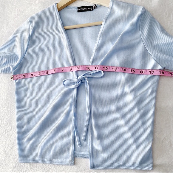 PLT Baby Blue Ribbed Cardigan Top - Picture 5 of 10